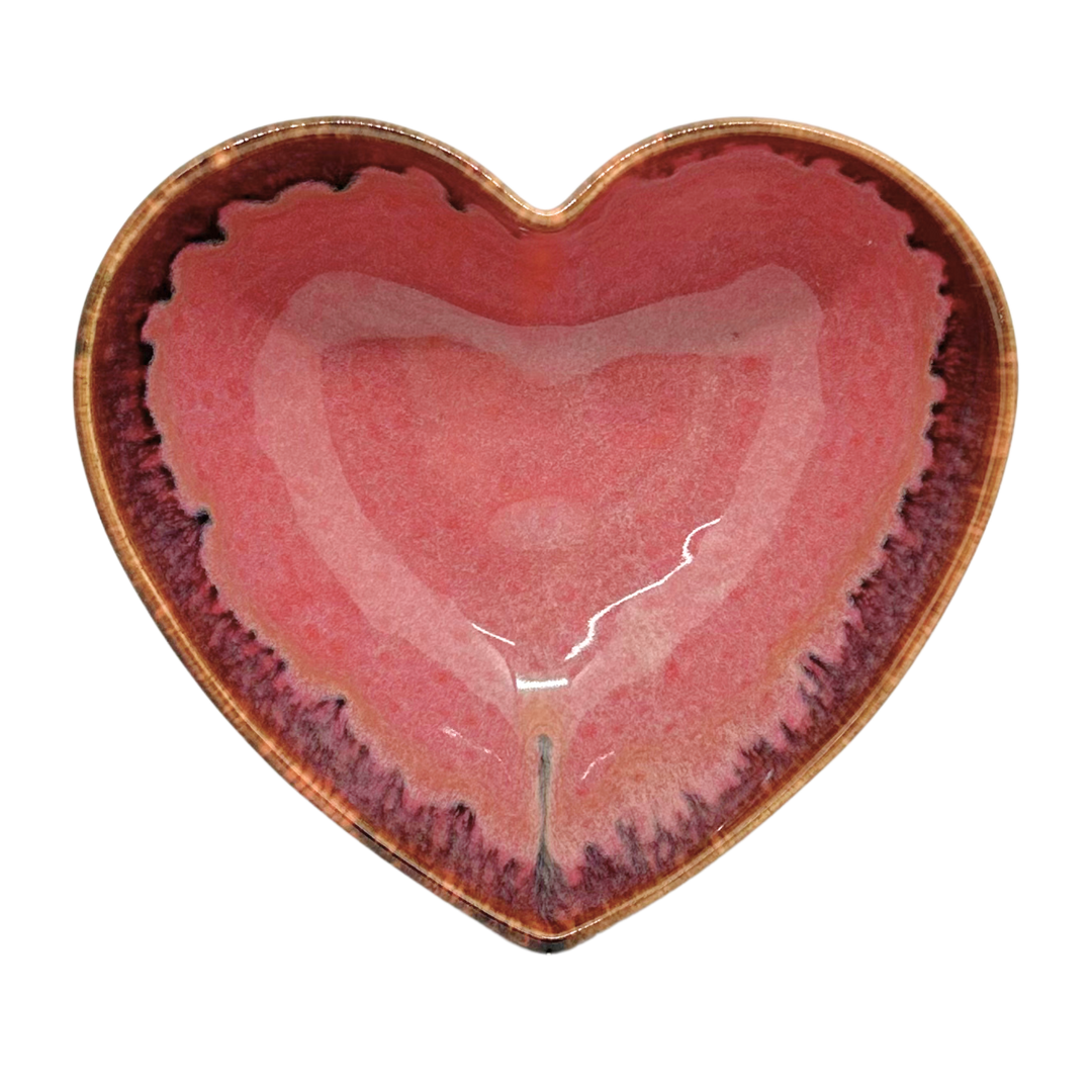 Bol coeur rose volcanique