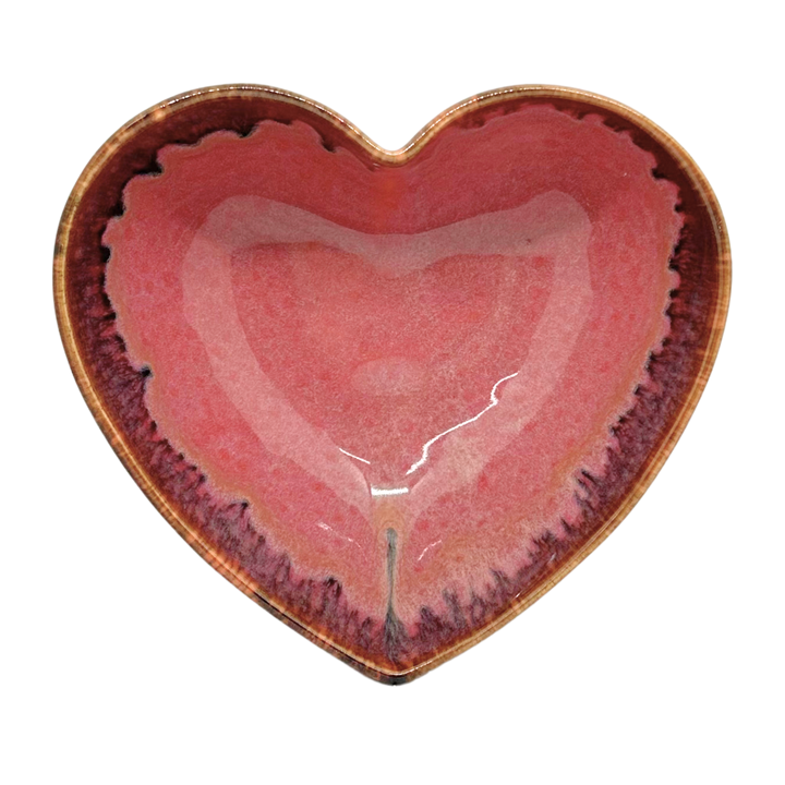 Bol coeur rose volcanique