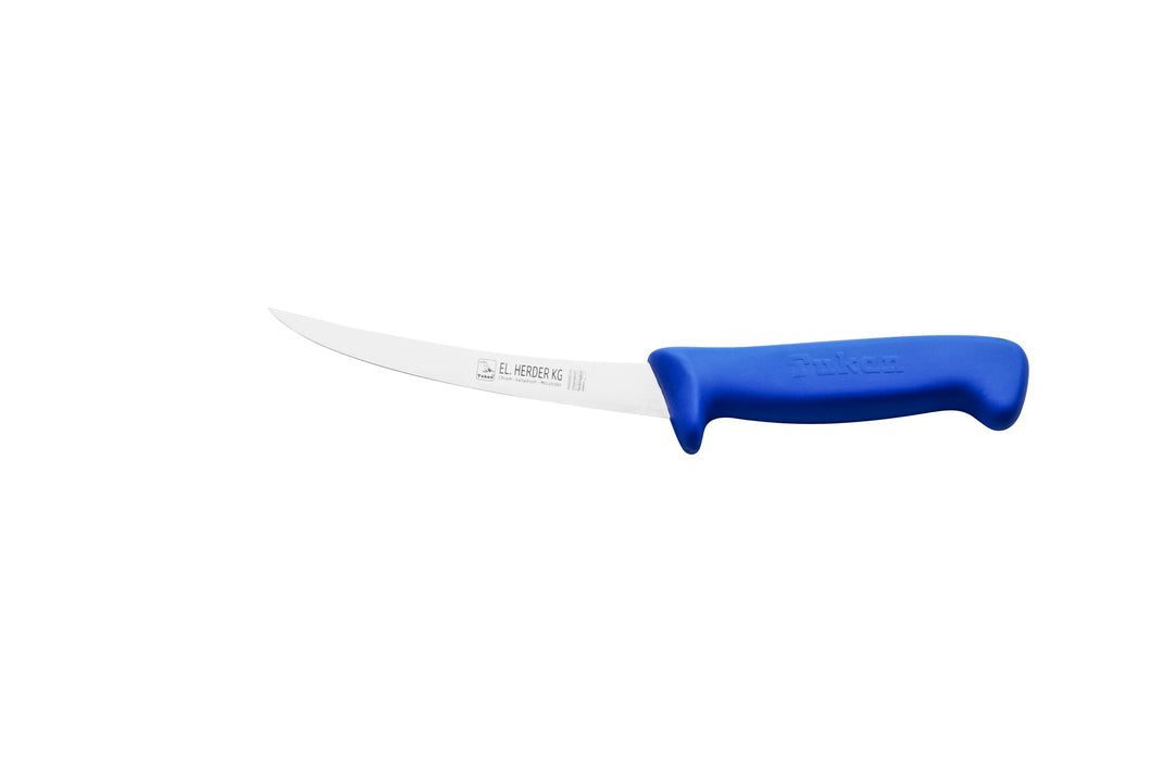 Couteau à désosser courbé professionnel, lame 13 cm, flexible, antidérapant