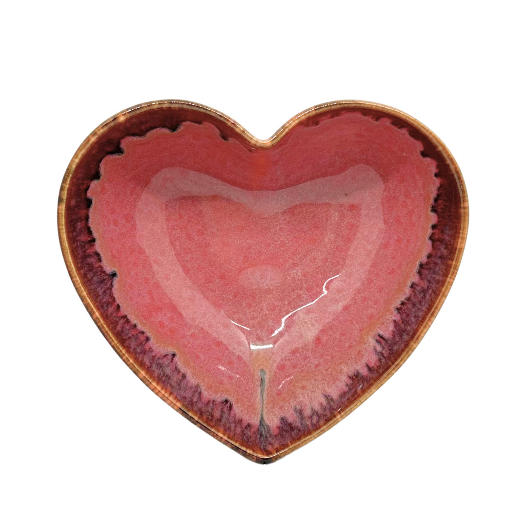 Bol coeur rose volcanique