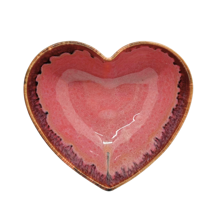 Bol coeur rose volcanique