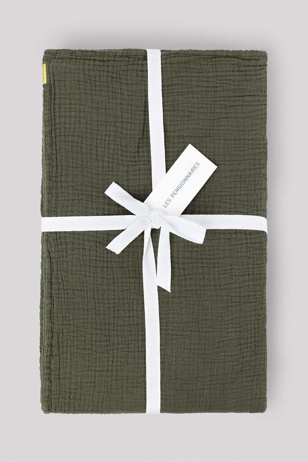 Nappe en double gaze de coton vert câpre Nappes Les Pensionnaires