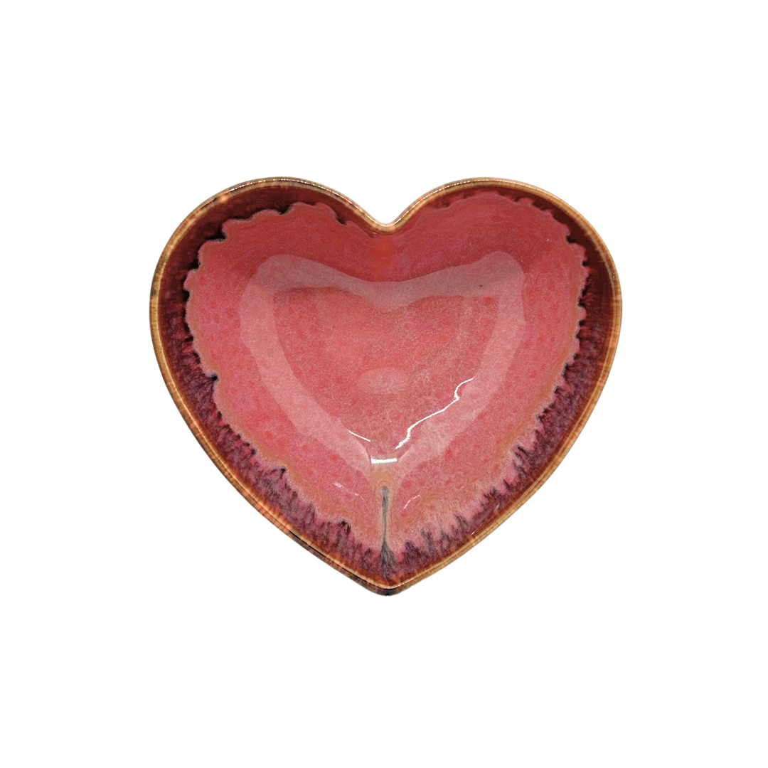 Bol coeur rose volcanique