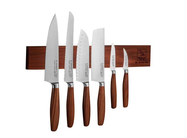 Eterno 7-piece knife set, plum wood, forged, with magnetic bar 