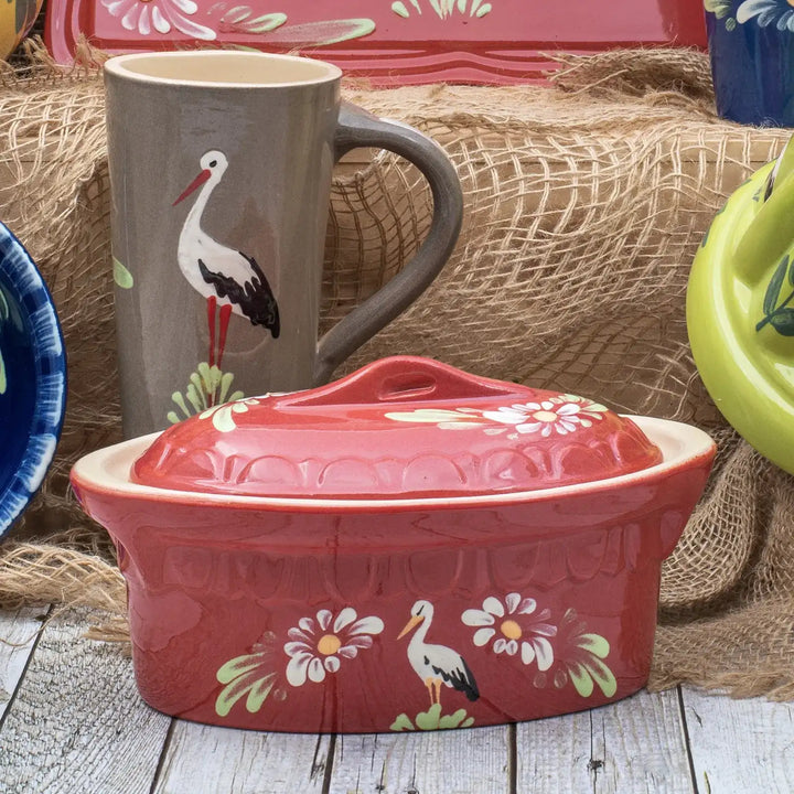 Terrine ovale cerise cigogne