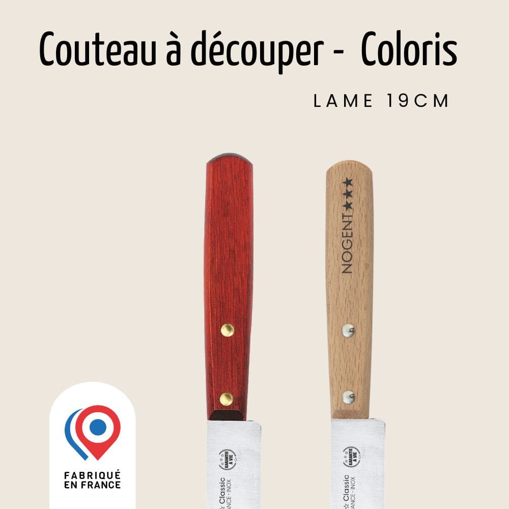 Grand couteau à découper - Lame lisse 19cm | Classic Bois Couteaux de chef Nogent 3 Etoiles