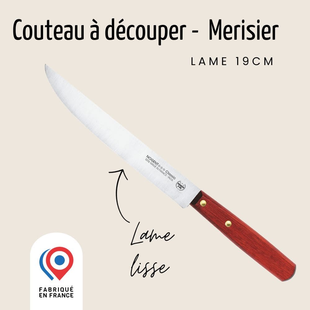 Grand couteau à découper - Lame lisse 19cm | Classic Bois