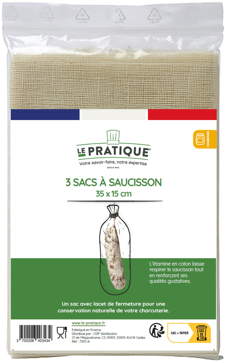 3 sacs à saucisson - Le Pratique