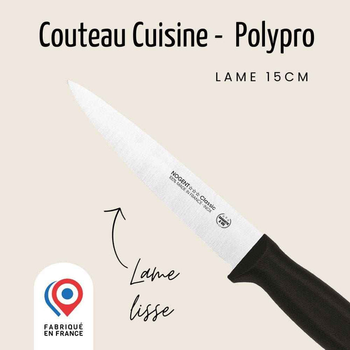 Universal kitchen knife – Smooth blade 15 cm | 6 inch | Nogent Daily