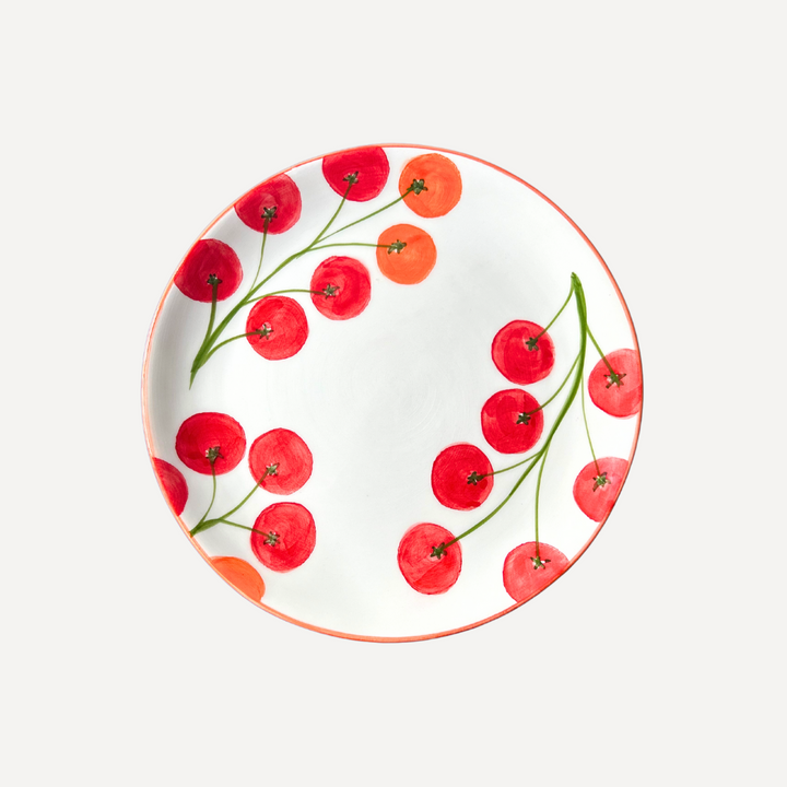 Grande assiette à diner Tomates (liseret rouge) (Set de 2)