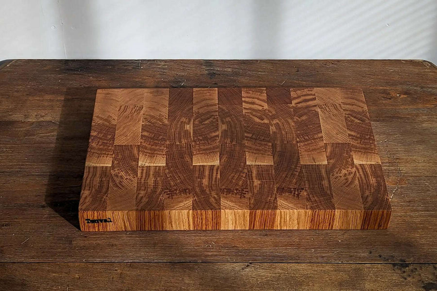 Billot de cuisine artisanal TENVAL en bois massif – Billot damier made in France