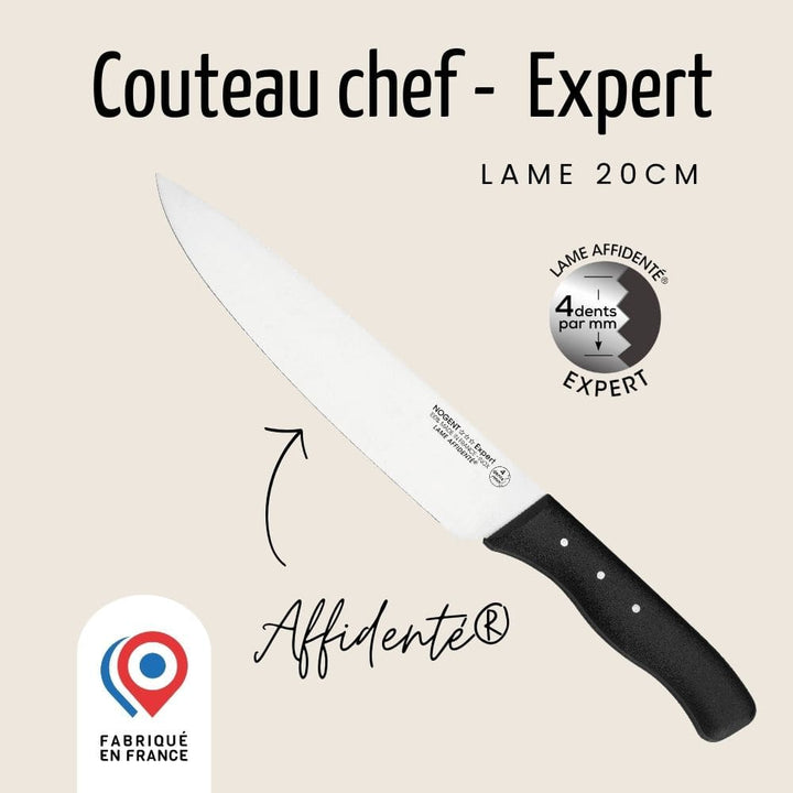 Couteau de Chef - Lame 20 cm - Noir | Expert Affidenté®