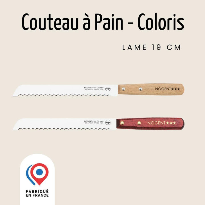 Couteau à Pain - Lame 19cm crantée 7,5mm | Classic Bois