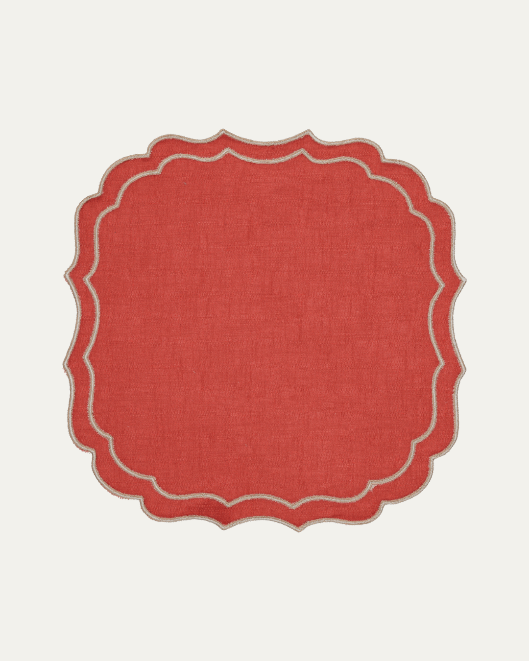 Set de table Greta, Terracotta et feston Beige