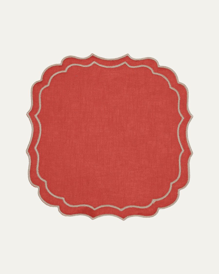 Set de table Greta, Terracotta et feston Beige