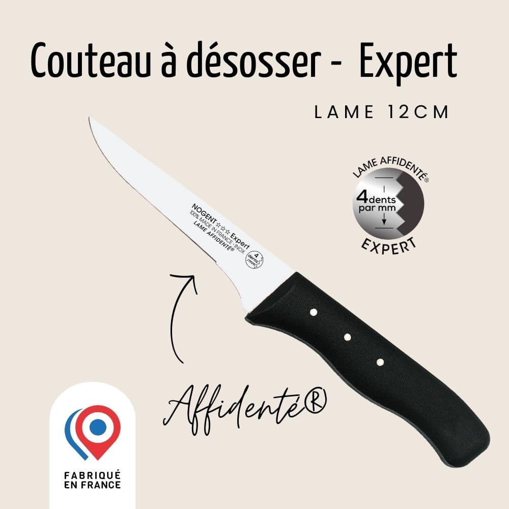 Couteau à Désosser - Lame 12 cm - Noir | Expert Affidenté®