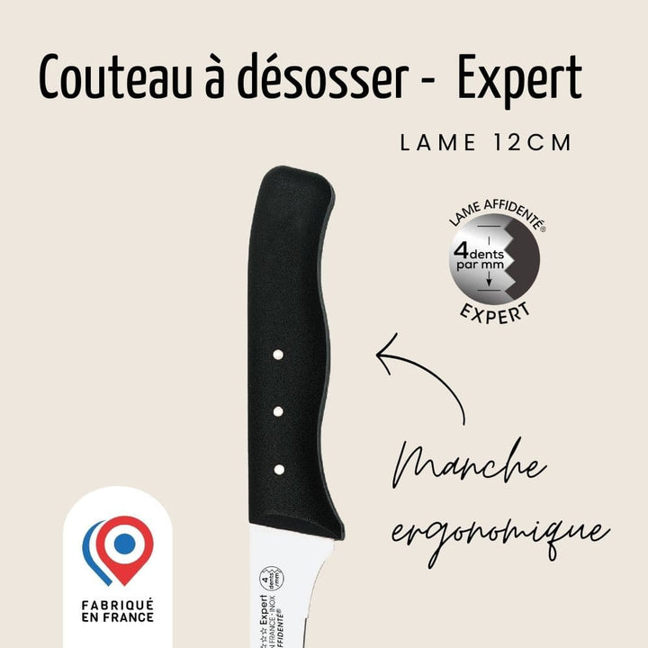 Couteau à Désosser - Lame 12 cm - Noir | Expert Affidenté®