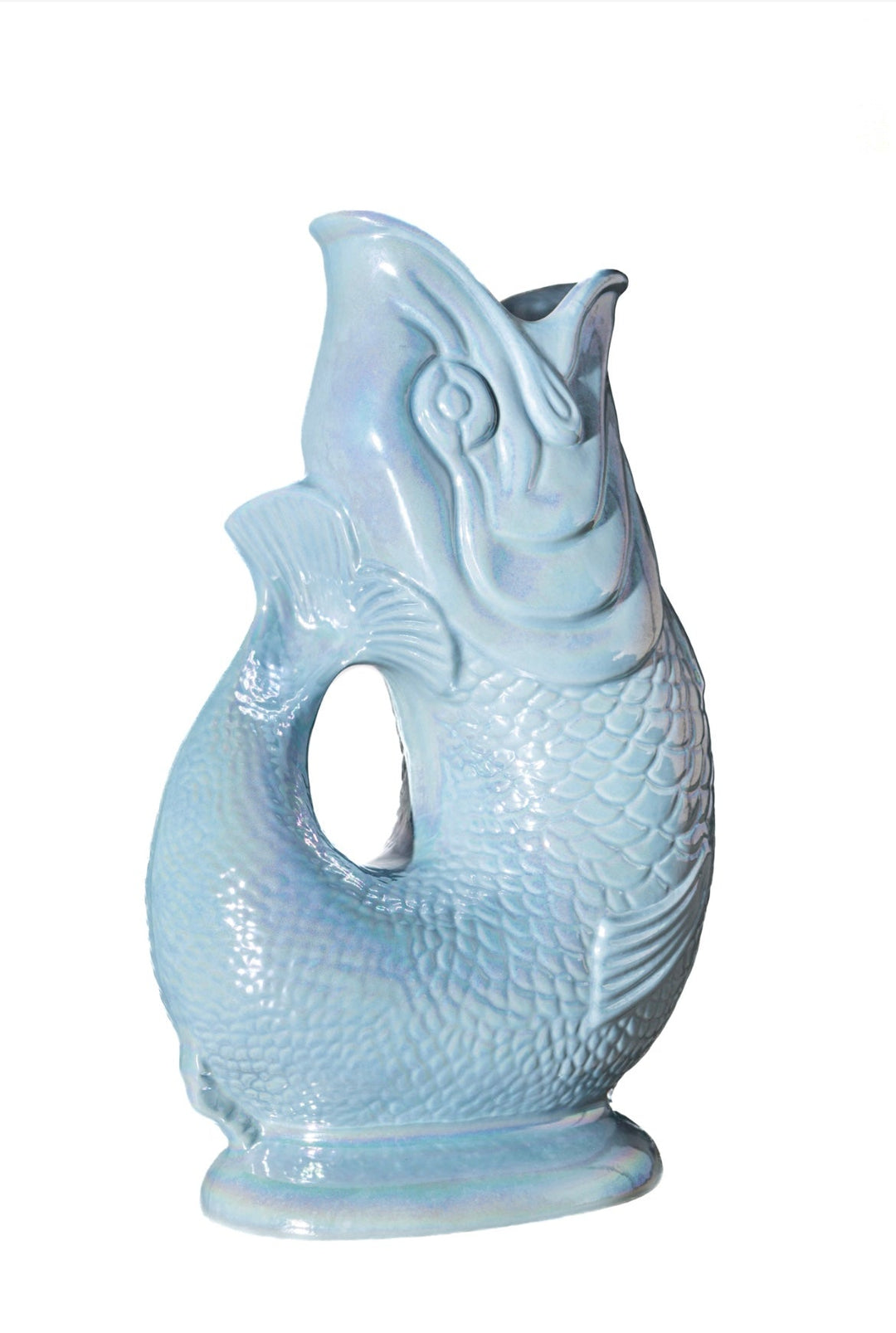 Autenthique Carafe Poisson Gluggle jug | Bleu ciel irisé