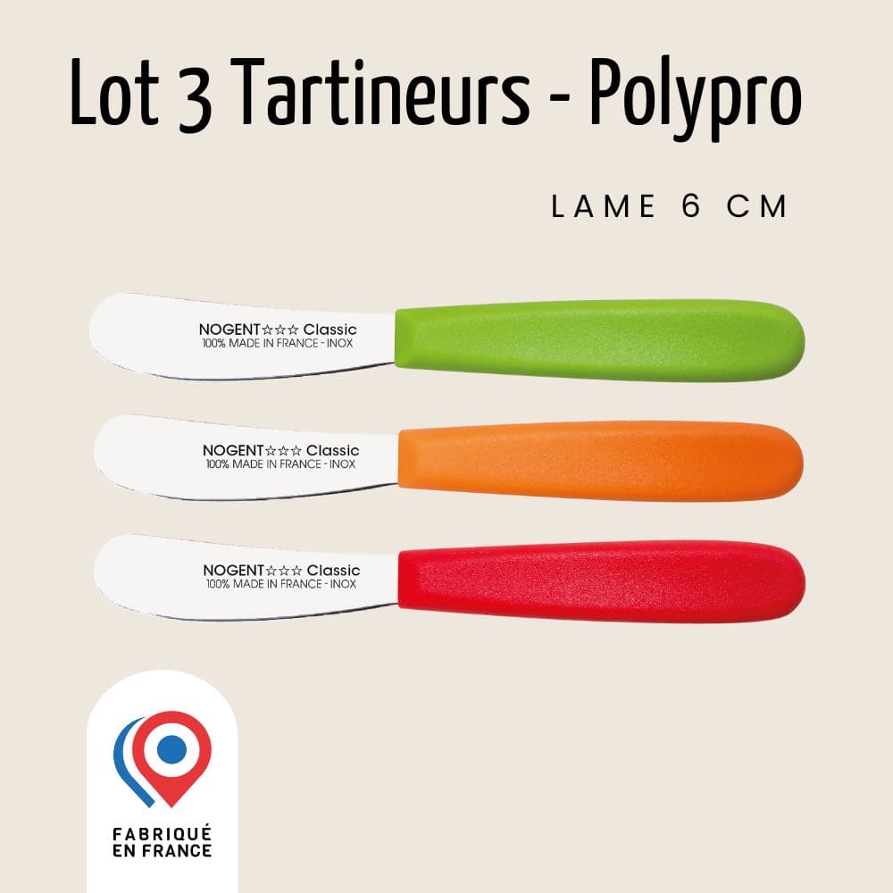 Lot 3 Tartineurs - Lame lisse 6cm | Classic Polypro