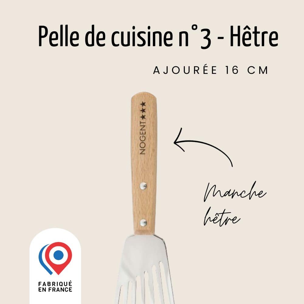 Spatule de Cuisine Ajourée - 16 cm - Bois | Pratik