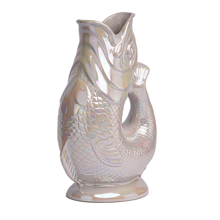 Authentic GlouGlou Fish Carafe | Gluggle jug | Iridescent oyster