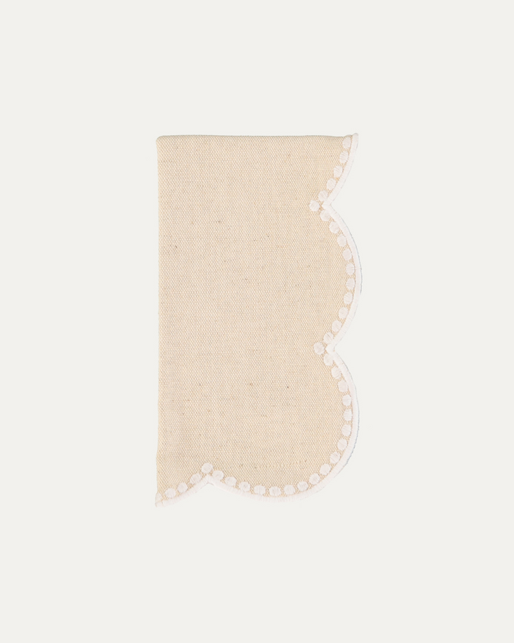 Serviette Gotas, beige et blanc