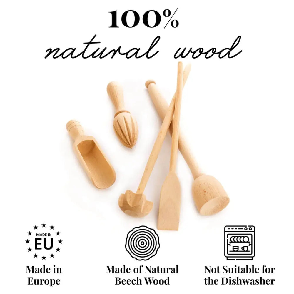 Kit d'ustensiles de cuisine en bois Lots d'ustensiles Tuuli