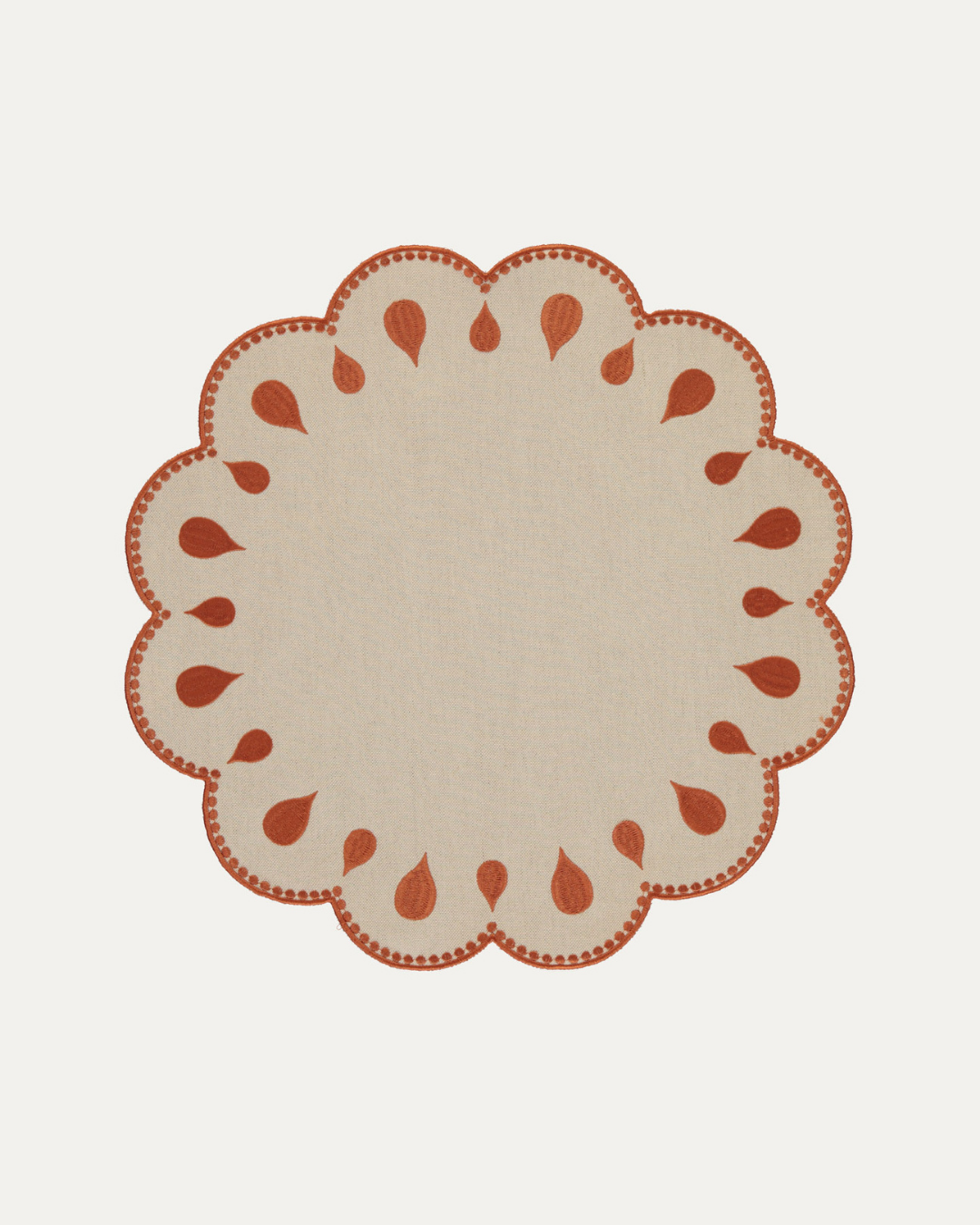 Set de table Gotas, beige et terracotta