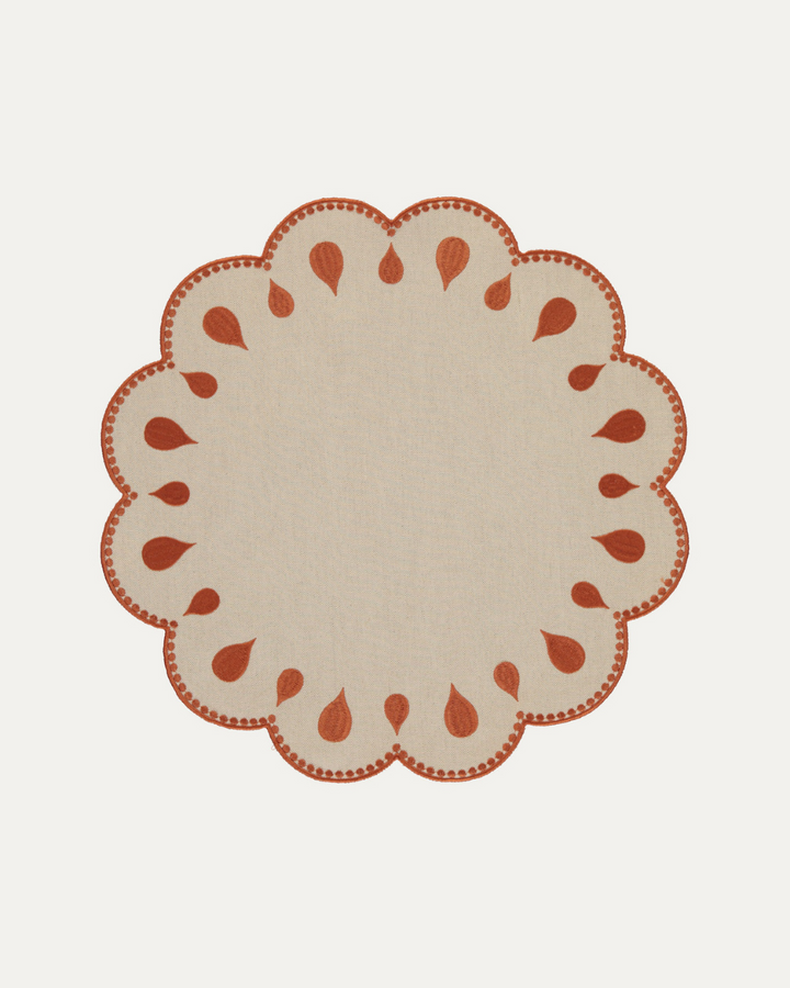 Set de table Gotas, beige et terracotta