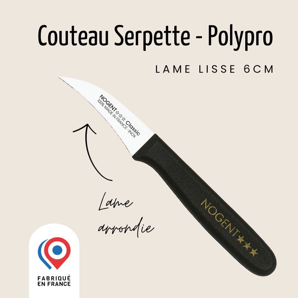 Couteau Serpette - Lame lisse 6cm | Classic Polypro