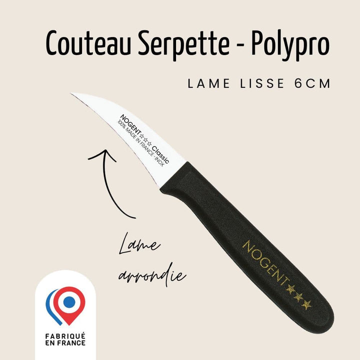 Couteau Serpette - Lame lisse 6cm | Classic Polypro