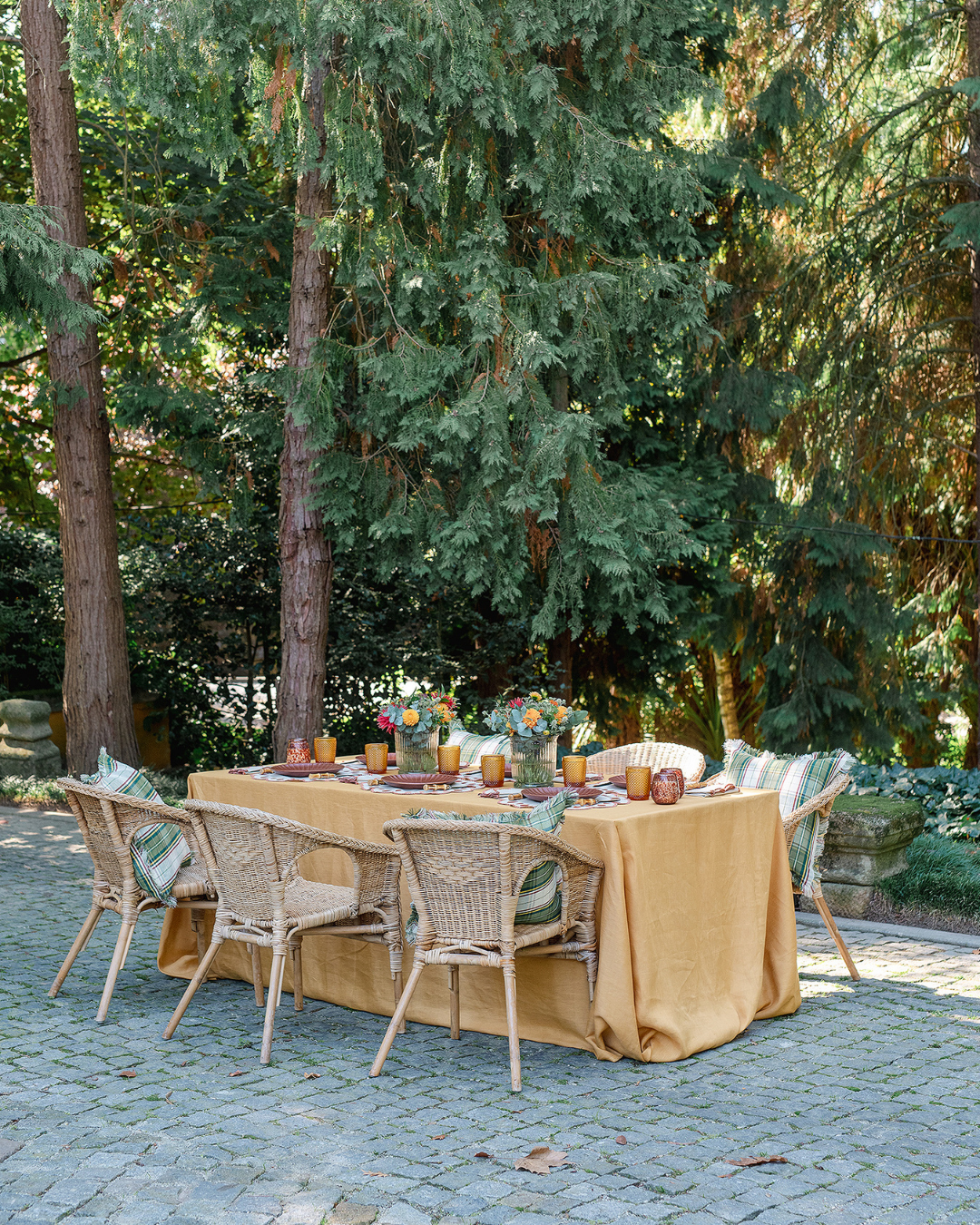 Set de table Gotas, beige et terracotta