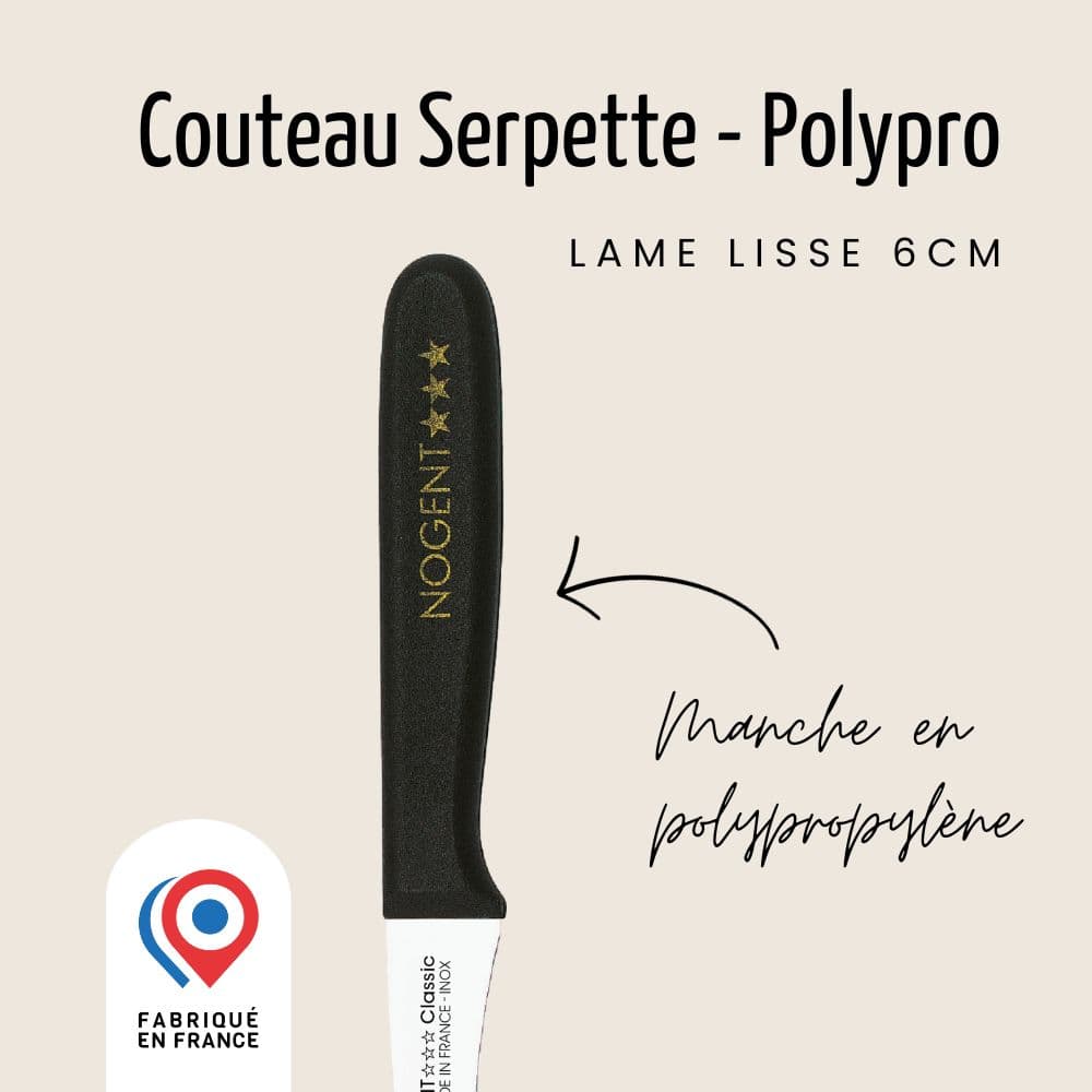 Couteau Serpette - Lame lisse 6cm | Classic Polypro Couteaux serpette Nogent 3 Etoiles