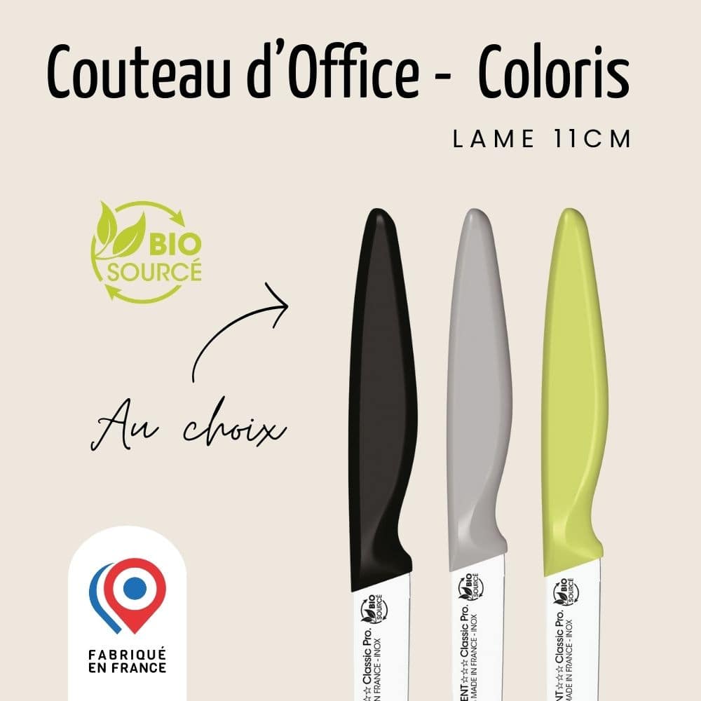 Couteau d'Office – Lame Lisse 11cm | Classic Pro Bio Sourcé Couteaux d'office Nogent 3 Etoiles