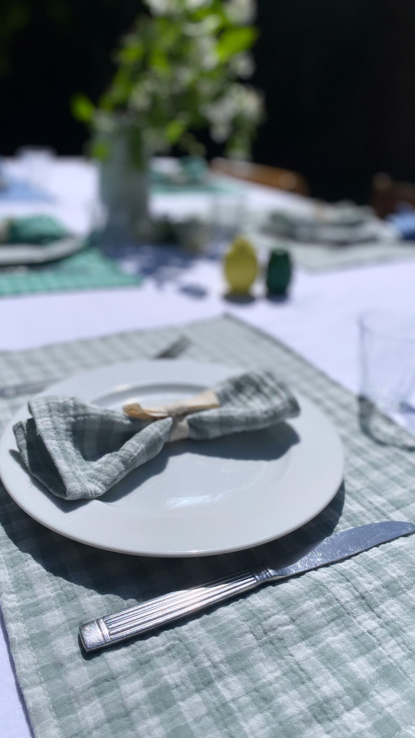 X2 Vichy Green Grey Placemat