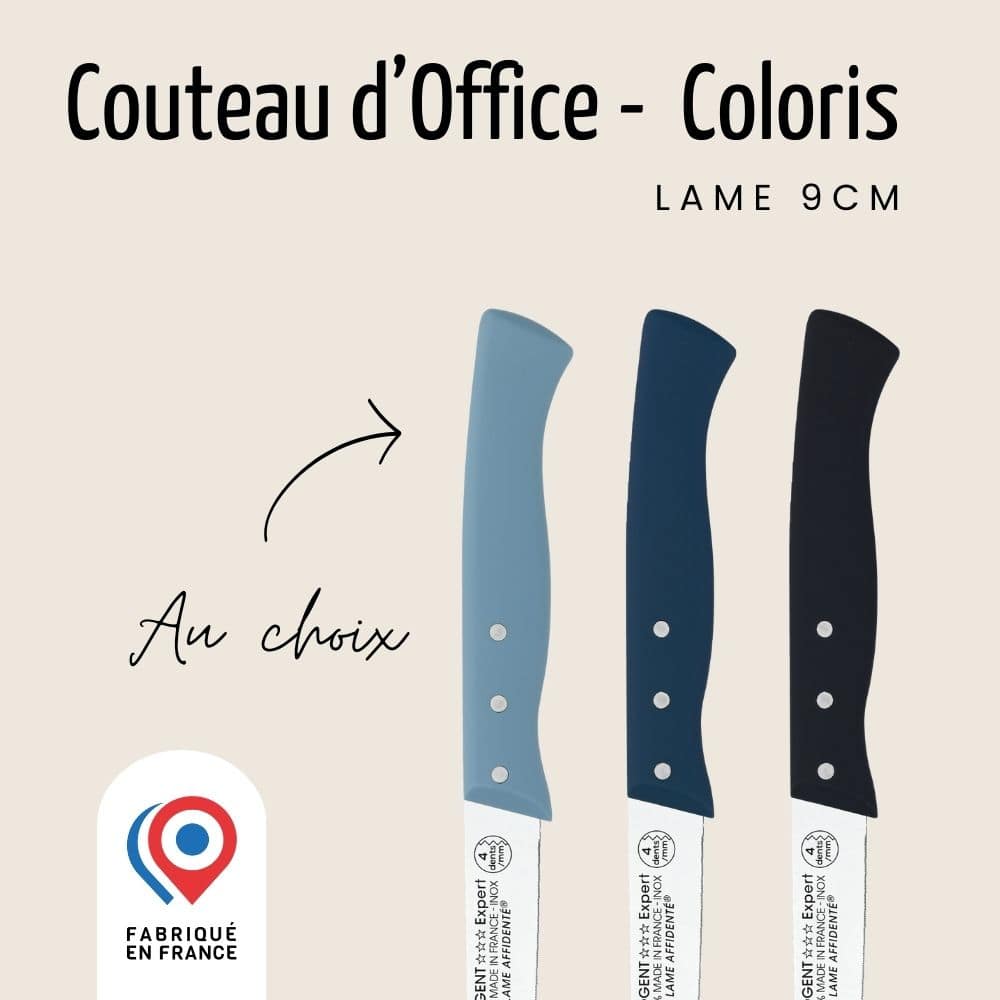 Couteau d'Office - Lame 9 cm - 4 dents au mm | Expert Affidenté® Couteaux d'office Nogent 3 Etoiles