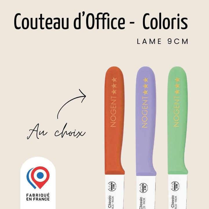 Couteau d'Office – Lame Lisse 9cm | Classic Polypro ~ Les Pastels