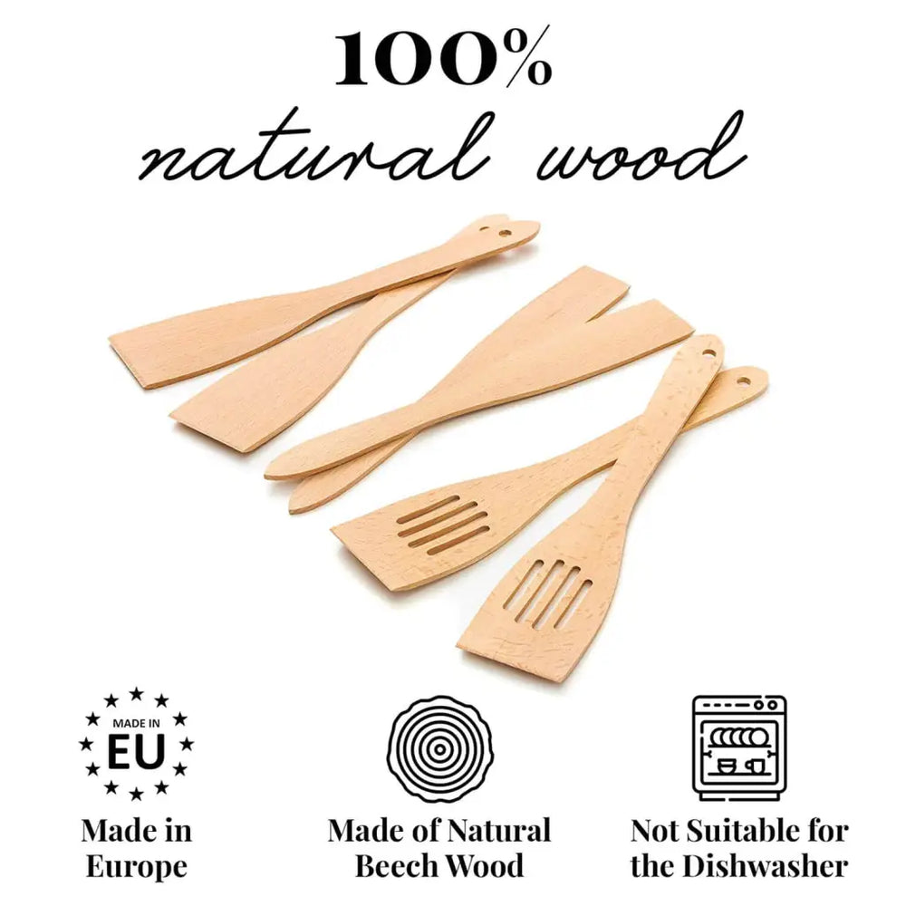 Kit de 6 spatules en bois pour cuisiner Lots d'ustensiles Tuuli