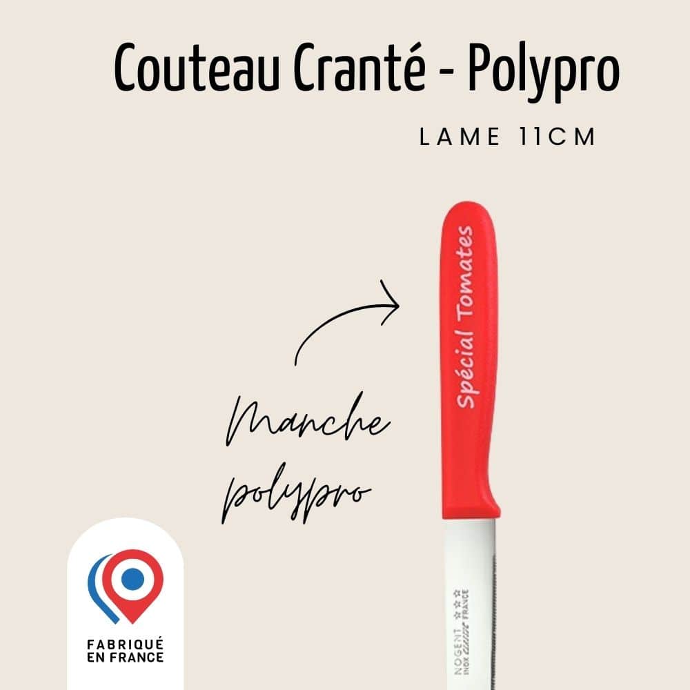 Couteau Spécial Tomate – Lame 11cm Crantée 1mm | Classic Polypro Rouge Couteaux à tomates Nogent 3 Etoiles
