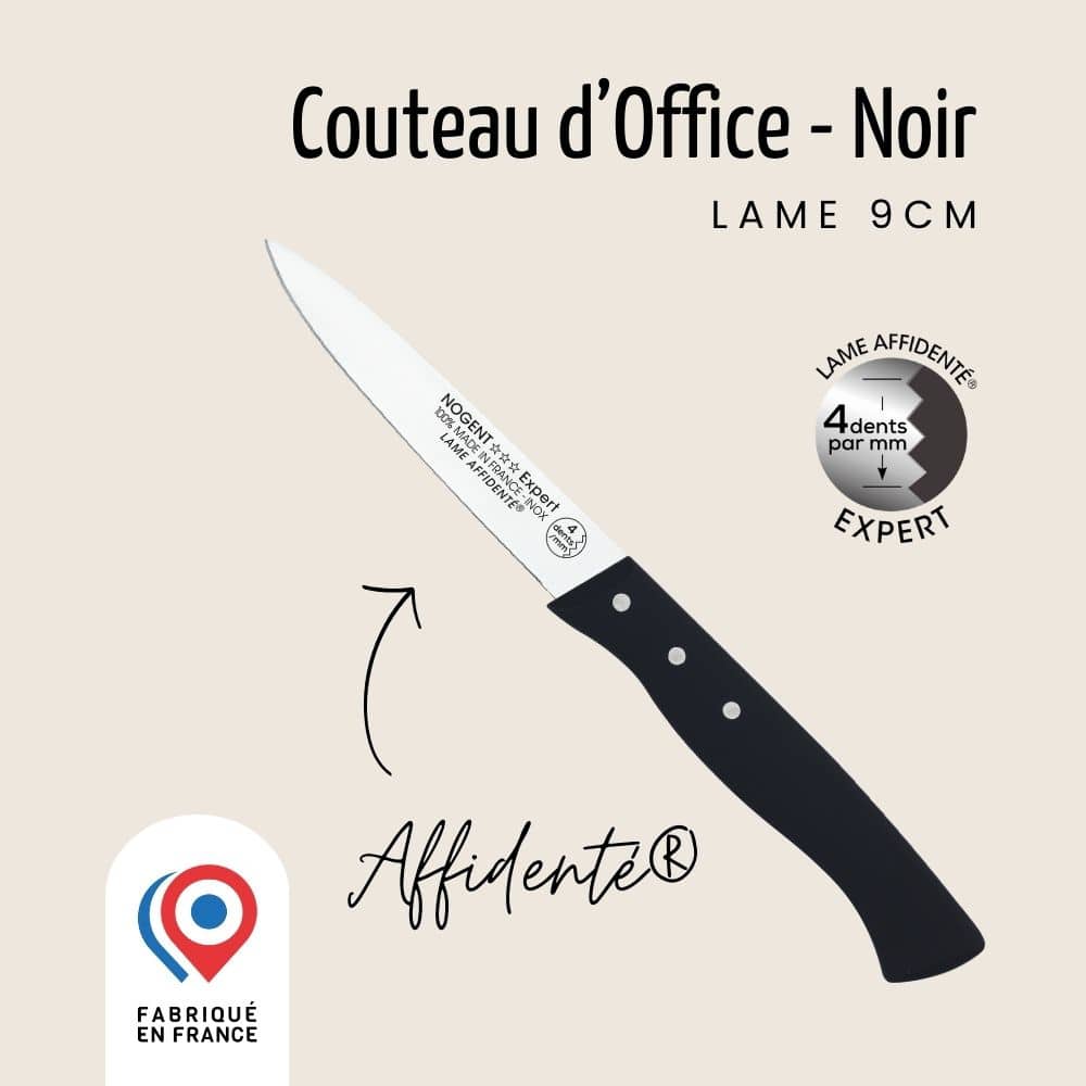 Couteau d'Office - Lame 9 cm - 4 dents au mm | Expert Affidenté®