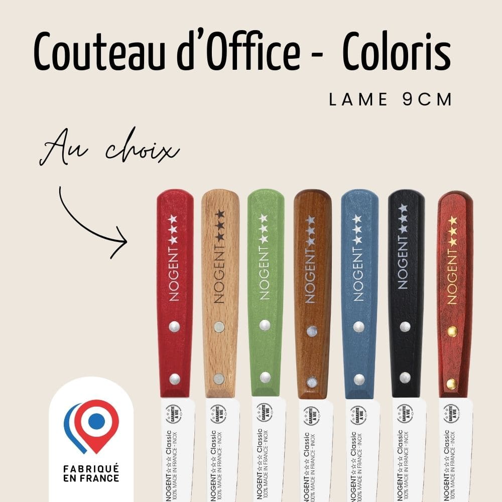 Couteau d'Office - Lame Lisse 9 cm | Classic Bois Couteaux d'office Nogent 3 Etoiles