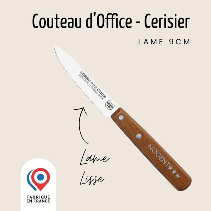 Couteau d'Office - Lame Lisse 9 cm | Classic Bois