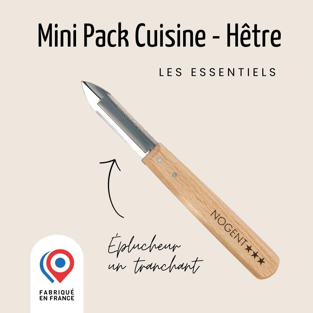 Mini Pack Cuisine - Hêtre | Éplucheur offert Couteaux de cuisine Nogent 3 Etoiles