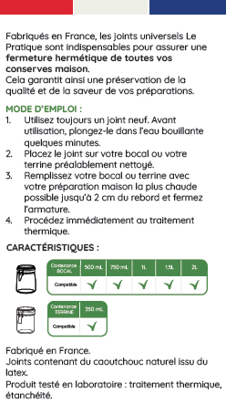 Sachet de 10 joints universels Ø 85 mm - Le Pratique