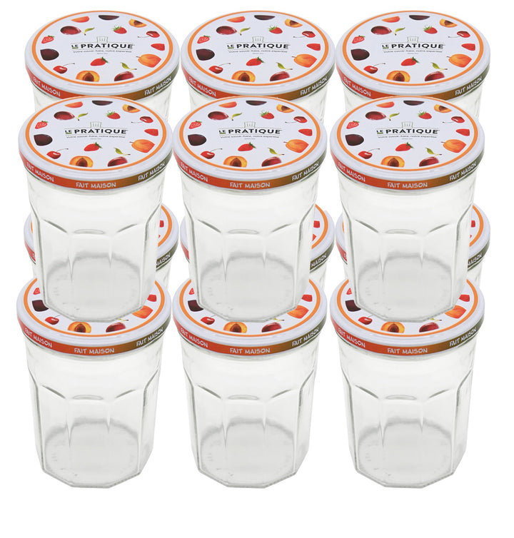 Pots de confiture 385 ml pack de 12 - Le Pratique