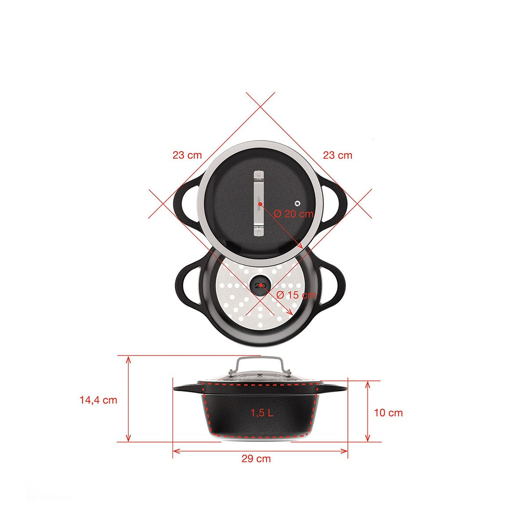 Cocotte à bords hauts - Induction 20cm avec accessoires