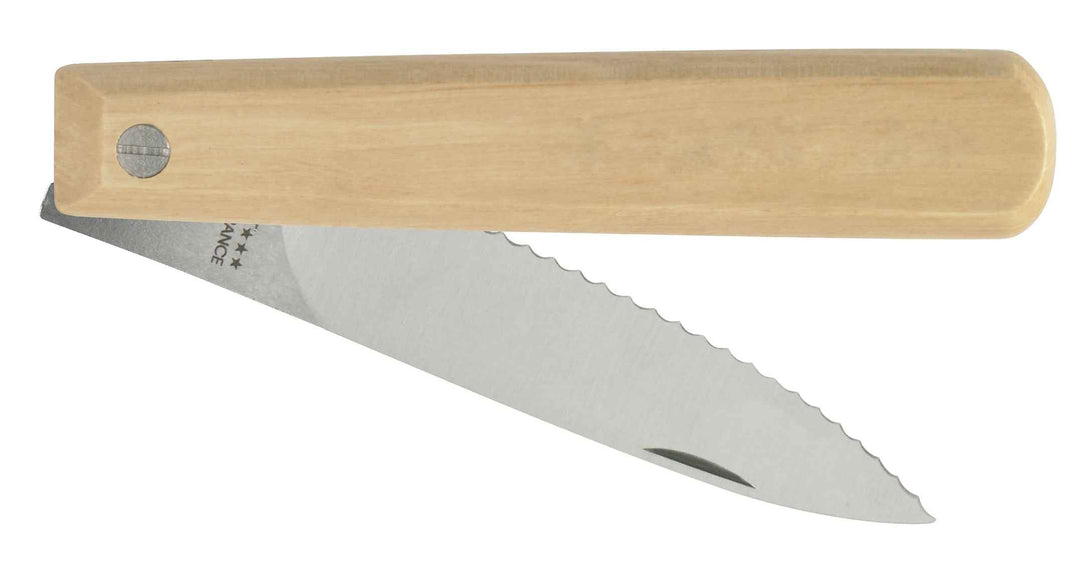 Couteau Pliant Pocket – Lame 8cm Crantée 3mm – Naturel | Classic Bois