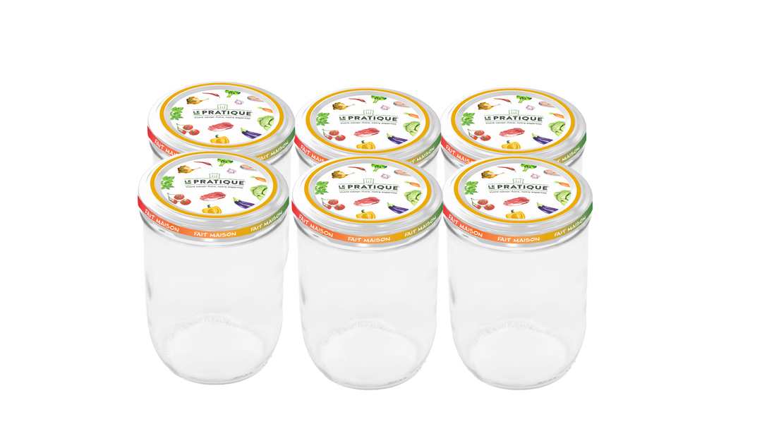 Sterilizable Twist-off Jars 750 mL Ø 100 mm Pack of 6 - Le Pratique