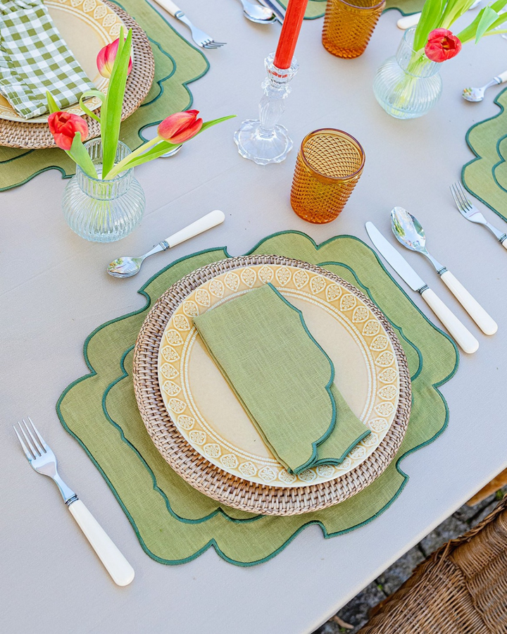 Set de table Belmonte, vert sur vert