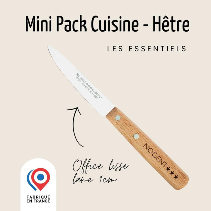 Mini Pack Cuisine - Hêtre | Éplucheur offert Couteaux de cuisine Nogent 3 Etoiles